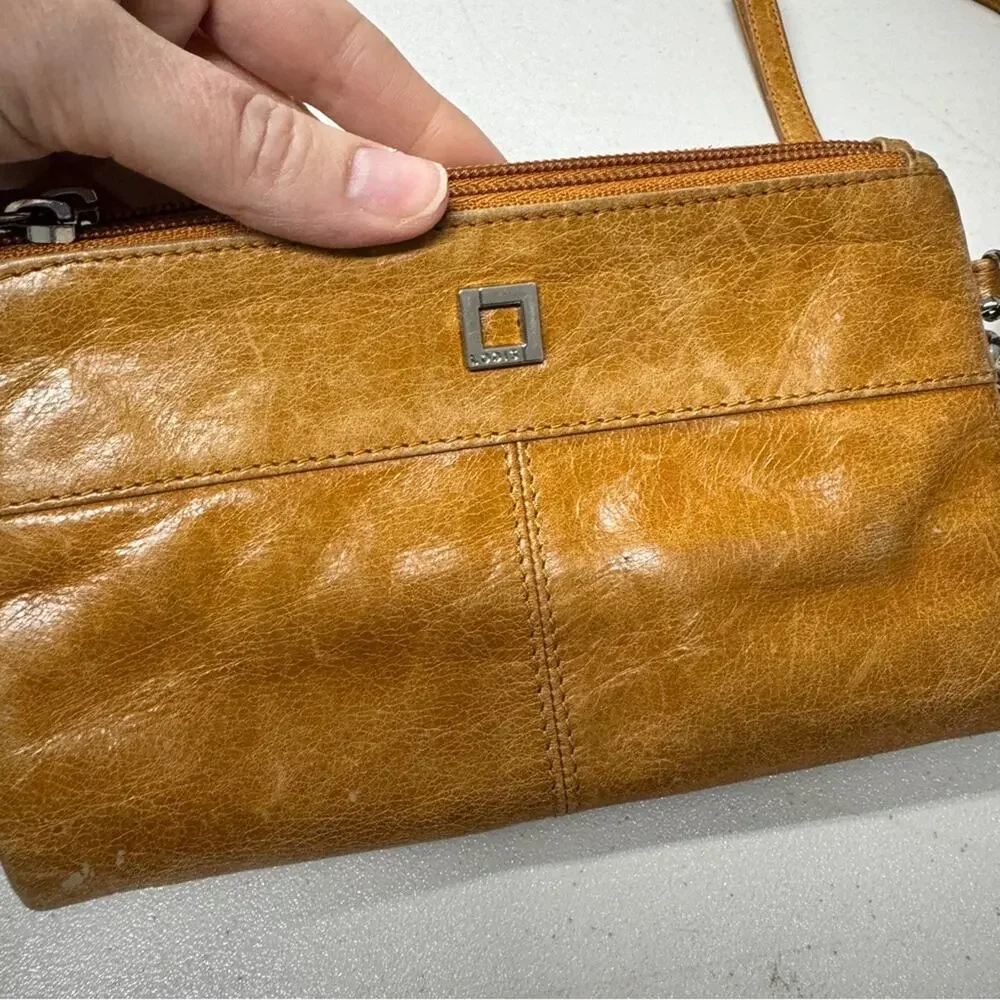 Lodis Tan Leather Crossbody Mini Handbag Purse Bag Womens Magnetic Closure